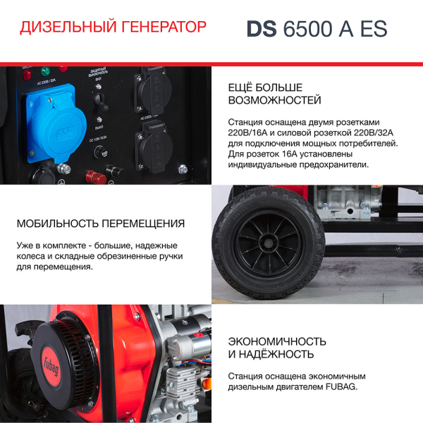 Дизельный генератор Fubag DS 6500 A ES 646233 асинхронный фото