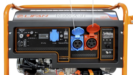Бензиновый генератор Lifan 10500EA-3U с датчиком моточасов (с мощн без огранич при 1-но и 3-х фазном режиме) фото